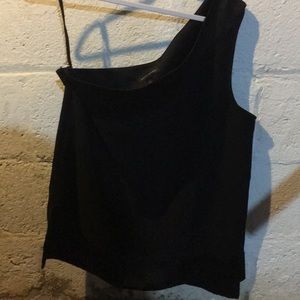 Black one shoulder dress shirt